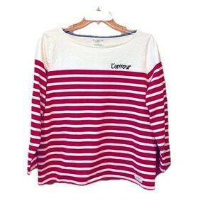 Talbots 2XP Red White Striped L’amour Nautical Women’s Top